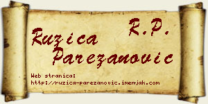 Ružica Parezanović vizit kartica